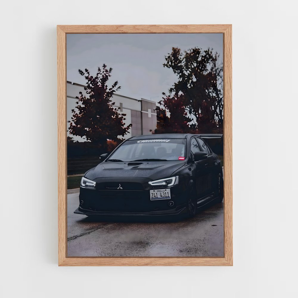 Poster Lancer Noir – affiche Mitsubishi (vue 4)